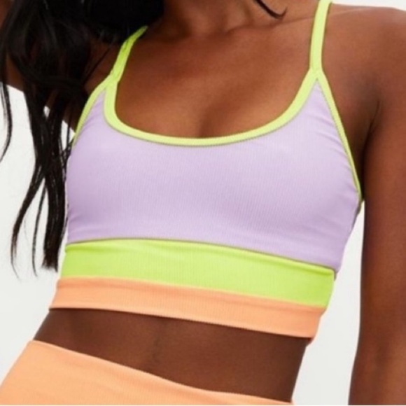 New! Beach Riot Eva purple colorblock bikini top nwot 22687 - Picture 2 of 11